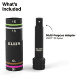 Klein Tools 6513MQS Quad-4 4-in-1 Metric Impact Flip Socket Set with Multi-Purpose Adapter 3/8" Drive (2 Piece) - 4