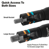 Klein Tools 651MQS Quad-4 Metric Impact Flip Socket Set with 3.5" Extension 7mm 8mm 10mm 12mm (2 Piece) - 3