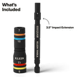 Klein Tools 651MQS Quad-4 Metric Impact Flip Socket Set with 3.5" Extension 7mm 8mm 10mm 12mm (2 Piece) - 4