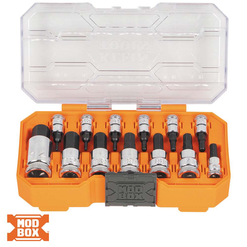 Klein 65213HEXM Knurled Hex Bit Socket Set, Metric, 13-Piece