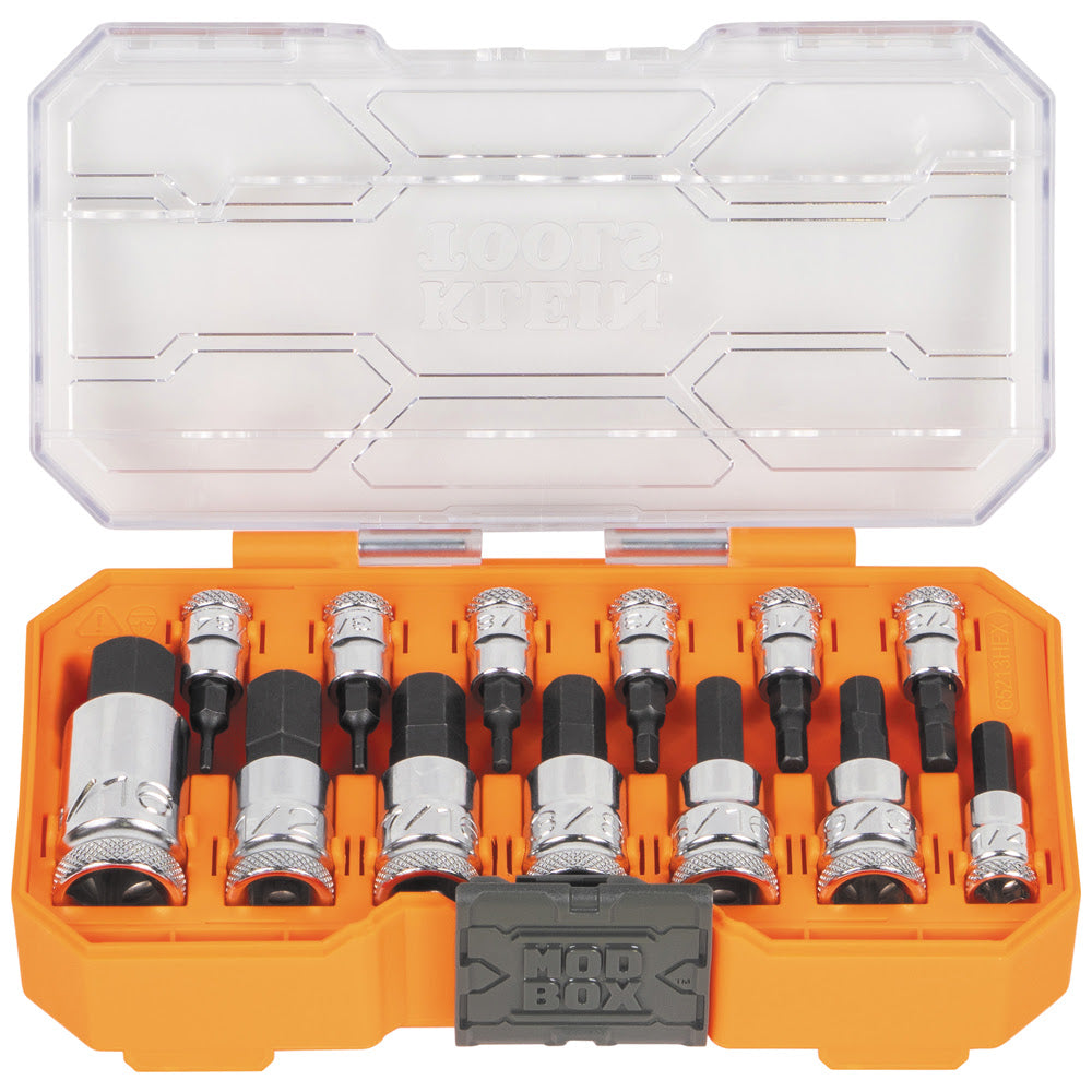 Klein 65213HEX Knurled Hex Bit Socket Set, SAE, 13-Piece - 2