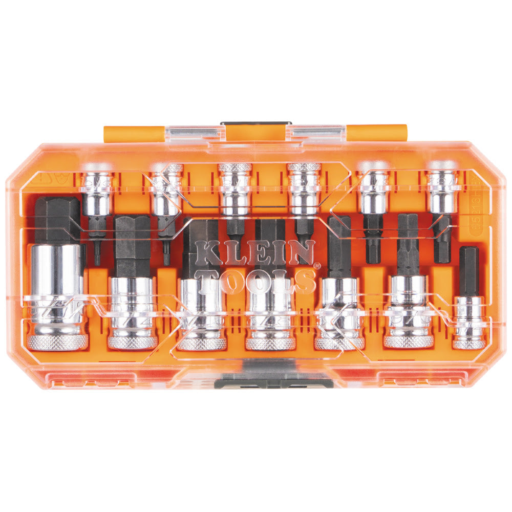 Klein 65213HEX Knurled Hex Bit Socket Set, SAE, 13-Piece - 6