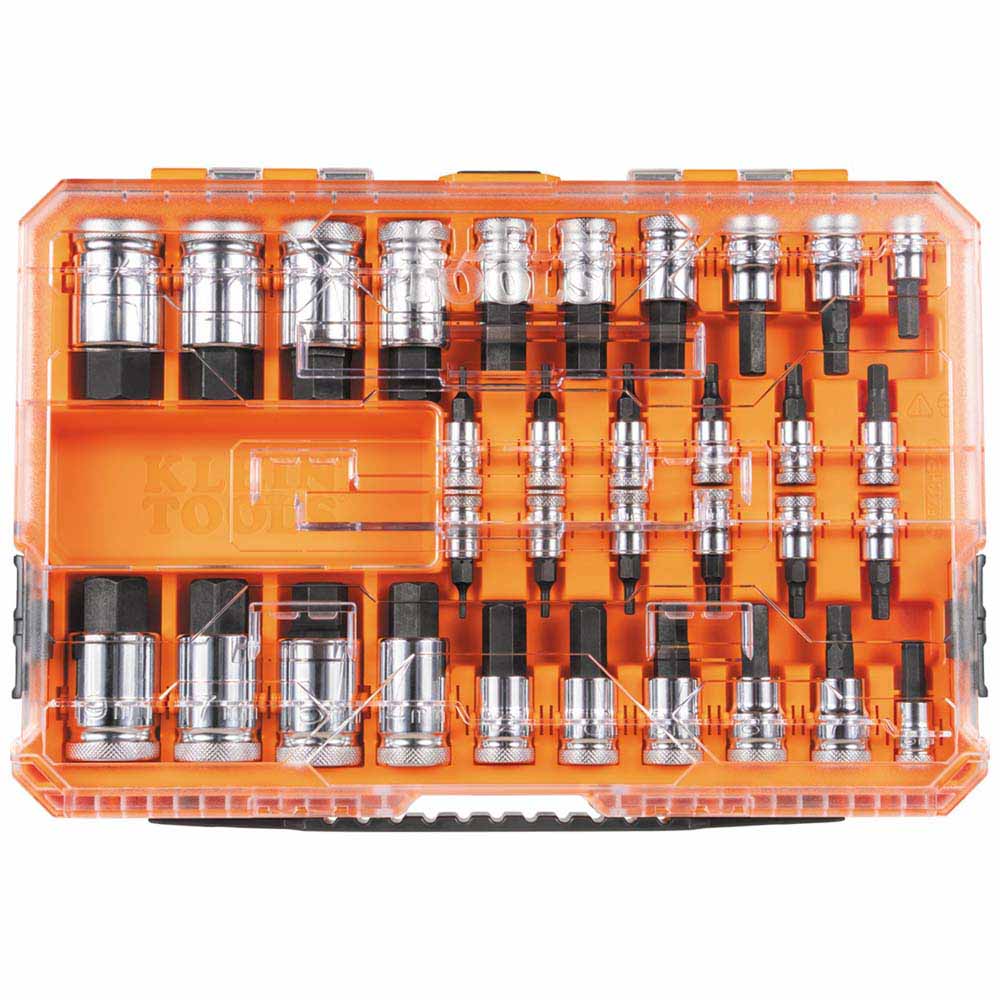 Klein 65233HEX Knurled Hex Bit Socket Set, SAE and Metric, 33-Piece - 6
