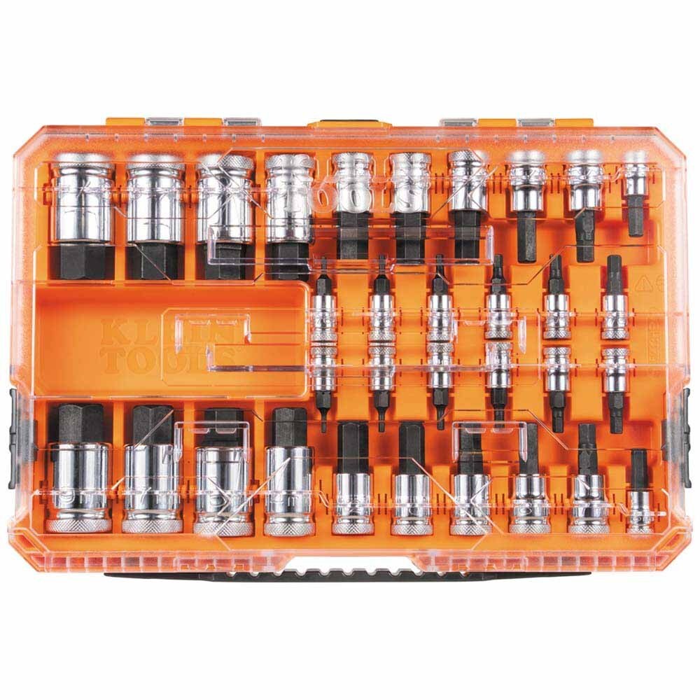 Klein 65233HEX Knurled Hex Bit Socket Set, SAE and Metric, 33-Piece - 6