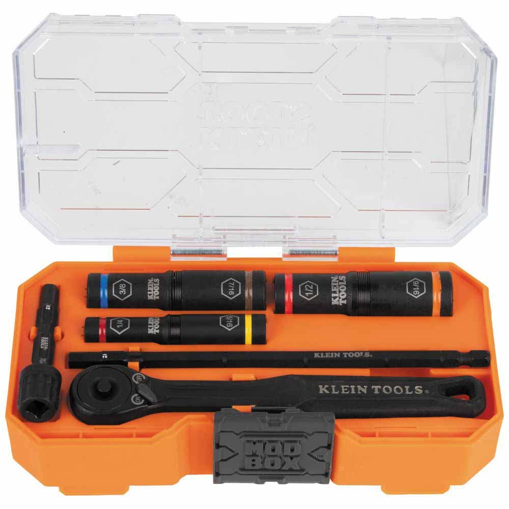 Klein Tools 65238 KNECT Essential Deep-Well Heavy-Duty Flip Socket Set, SAE 3-Piece - 2