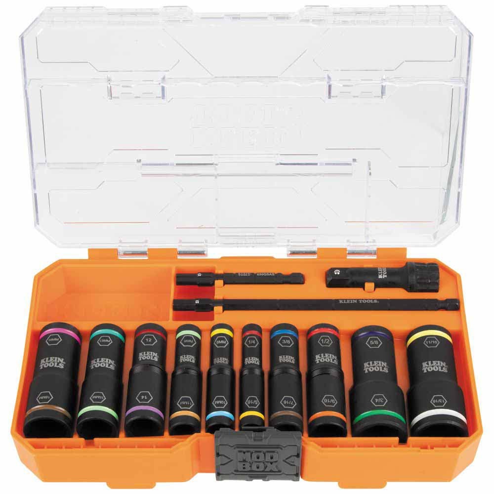 Klein Tools 65239 KNECT Flip Impact Socket Set, SAE and Metric, 13-Piece - 2