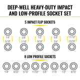 Klein 65240 KNECT Impact Pass Through and Deep-Well Flip Socket Set, 20-Piece - 3