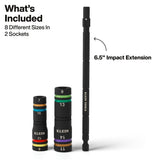 Klein Tools 652MQS Quad-8 Metric 1/4" Impact Flip Socket Set with 6.5" Extension Shaft (3 Piece) - 4