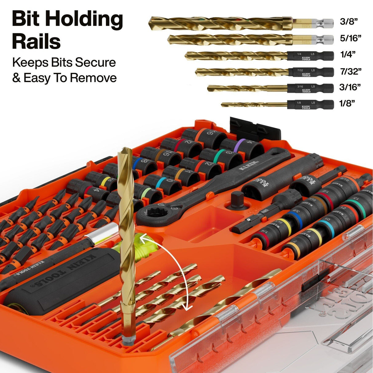 Klein 65304KNECT Impact Rated Drill and Driver Combo Set SAE and Metric (65 Piece) - 4