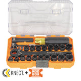 Klein 65400KNECT KNECT Essential Pass Through Impact Socket Set, SAE, Metric, 28-Piece