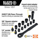 Klein Tools 65400 KNECT 8-1/2" Drive Impact-Rated Pass Through Socket Set, 15-Piece - 2