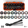 Klein 65431LP KNECT 17-in-1 Low-Profile Socket Wrench Set with Flex Head Ratchet and Case