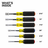 Klein 65456 Color-Coded Hollow-Shaft Heavy-Duty Nut Driver Set, 6-Piece - 3