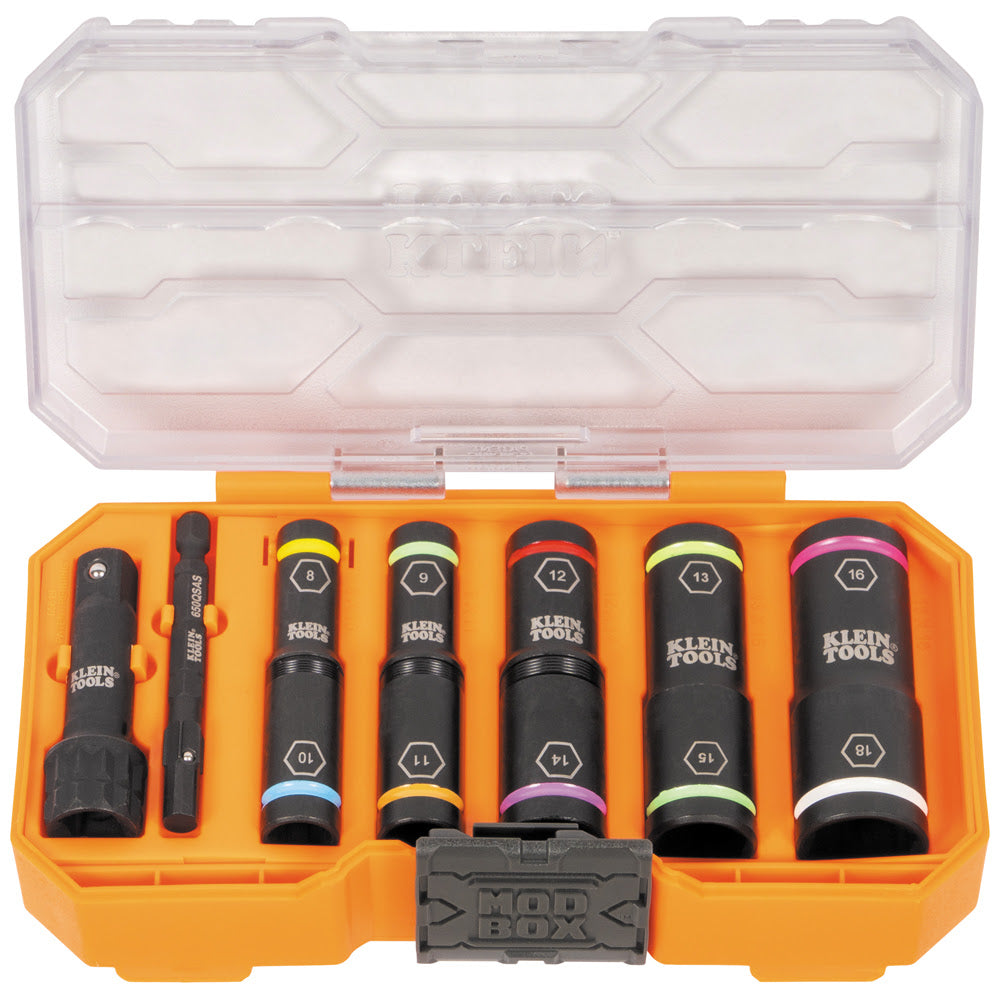 Klein 65619 KNECTFlip-10 Heavy Duty Flip Impact Socket Set, Metric, 8-Piece - 6