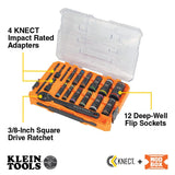 Klein 65626 KNECT Flip-24 Deep-Well, Heavy-Duty Impact Socket Set, SAE and Metric - 2