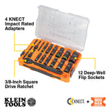 Klein 65626 KNECT Flip-24 Deep-Well, Heavy-Duty Impact Socket Set, SAE and Metric - 2