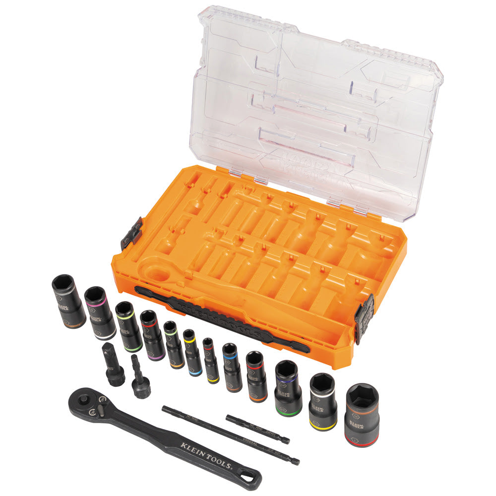 Klein 65626 KNECT Flip-24 Deep-Well, Heavy-Duty Impact Socket Set, SAE and Metric - 7