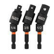 Klein Tools 65813SW Swivel Impact Driver Socket Adapter Set, Impact-Rated 20 Degree Swivel (3 Piece)