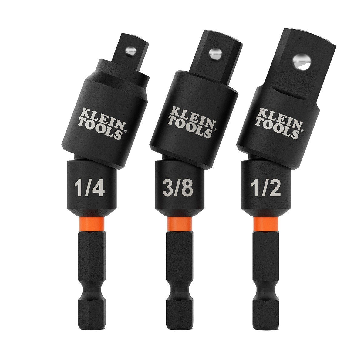 Klein Tools 65813SW Swivel Impact Driver Socket Adapter Set, Impact-Rated 20 Degree Swivel (3 Piece)