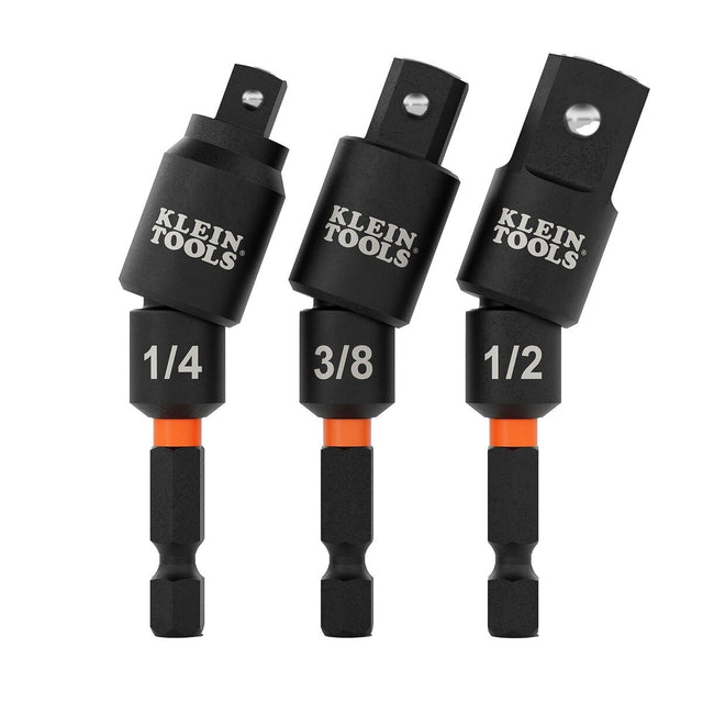Klein Tools 65813SW Swivel Impact Driver Socket Adapter Set, Impact-Rated 20 Degree Swivel (3 Piece)