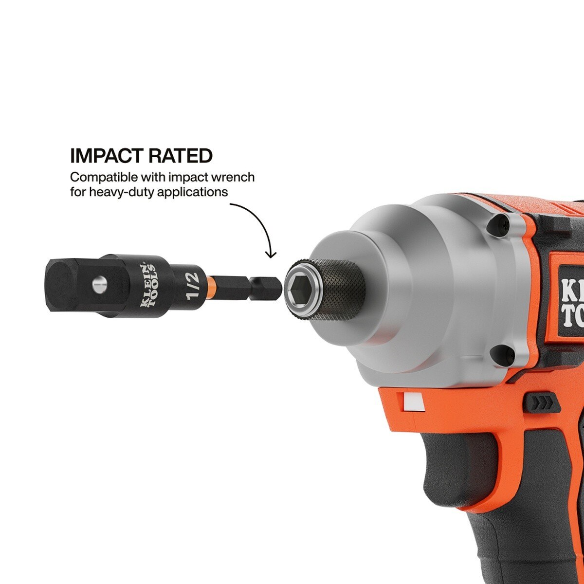 Klein Tools 65813SW Swivel Impact Driver Socket Adapter Set, Impact-Rated 20 Degree Swivel (3 Piece) - 4