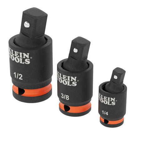 Klein Tools 65843SW Impact Swivel Socket Adapter Set 1/4" 3/8" 1/2" Square Drive (3 Piece)