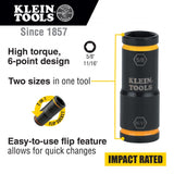 Klein 66075 Flip Impact Socket, 11/16" x 5/8" - 7