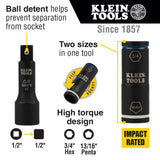 Klein 66080 2-in-1 Penta/Hex Flip Socket with Adapter - 5