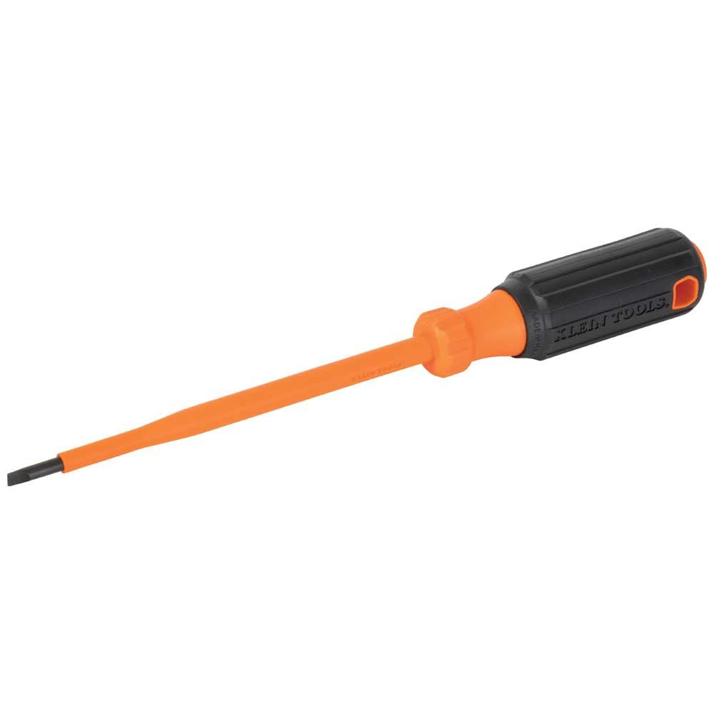 Klein 6816INS Insulated Screwdriver, 3/16" Cabinet Tip, 6" Round Shank - 3