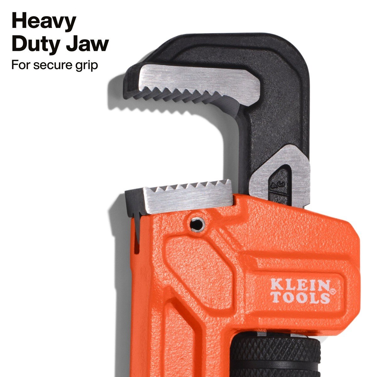 Klein Tools 68210 10" Adjustable Cast Iron Pipe Wrench with 1.5" Jaw Capacity - 2