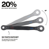 Klein Tools 68214 4-in-1 Ratcheting Box Wrench, Closed Box Ends, 1/4, 5/16, 3/8, 7/16 SAE, 6.5 in. Length (1 Pack) - 3