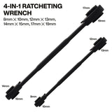 Klein Tools 68216M 4-in-1 Ratcheting Wrench Set, Metric, 12-Point Pass-Through Design, Black Phosphate (2 Piece) - 2