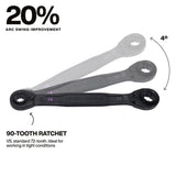 Klein Tools 68216M 4-in-1 Ratcheting Wrench Set, Metric, 12-Point Pass-Through Design, Black Phosphate (2 Piece) - 3