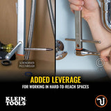 Klein Tools 68232 1-1/4 Inch Adjustable Telescoping Basin Wrench with Spring Action Jaw - 8