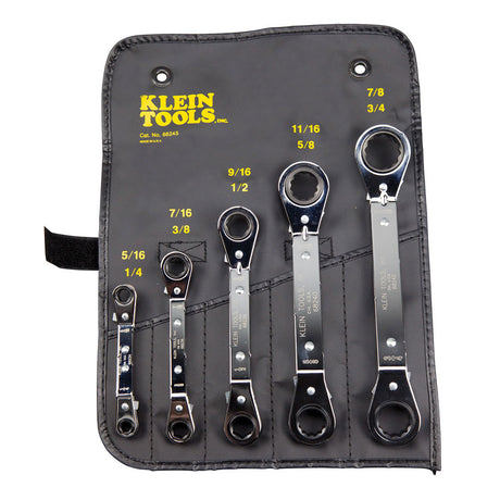 Klein 68245 Reversible Ratcheting Box Wrench Set, 5-Piece