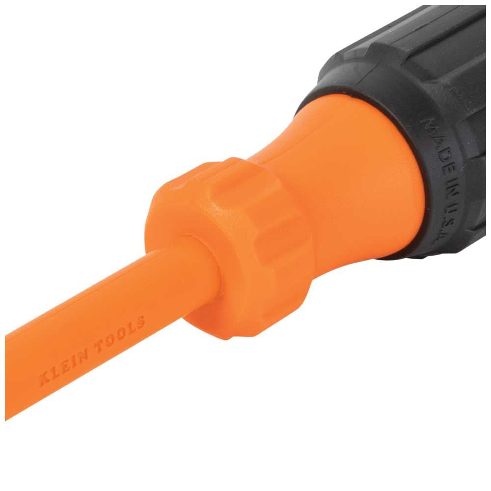 Klein 6824INS Insulated Screwdriver, 1/4" Cabinet Tip, 4" Round Shank - 6