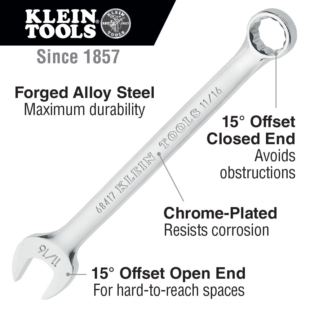 Klein Tools 68411 Combination Wrench, 5/16" - 2