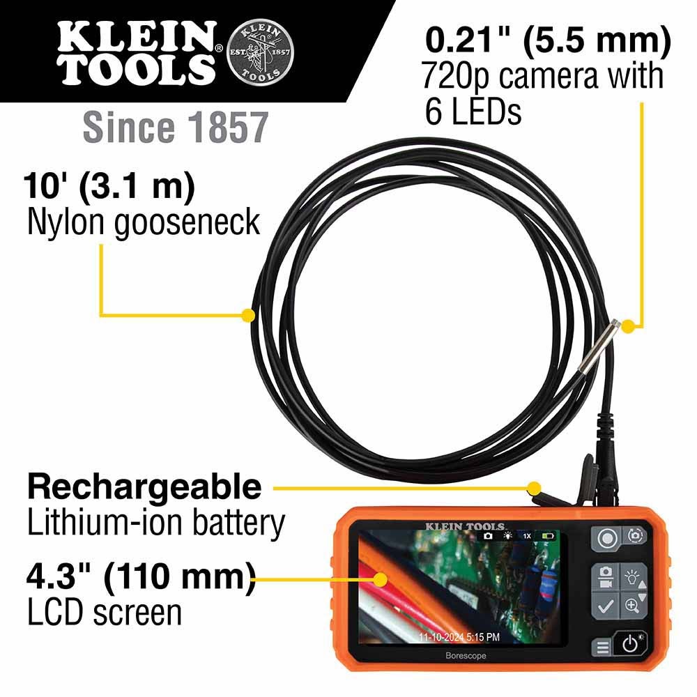 Klein 69462 Borescope Nylon Replacement Snake, 10' - 2