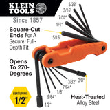 Klein 70550 Pro Folding Hex Key Set, 11 Fractional Inch-Sized Keys - 7