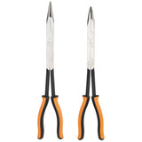 Klein 71402 Long Reach Needle Nose and Bent Nose Pliers Set, 13", 2-Piece - 2