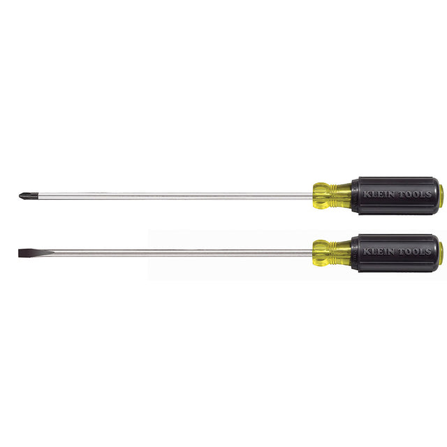 Klein 85072 Screwdriver Set, Long Blade Slotted and Phillips, 2-Piece