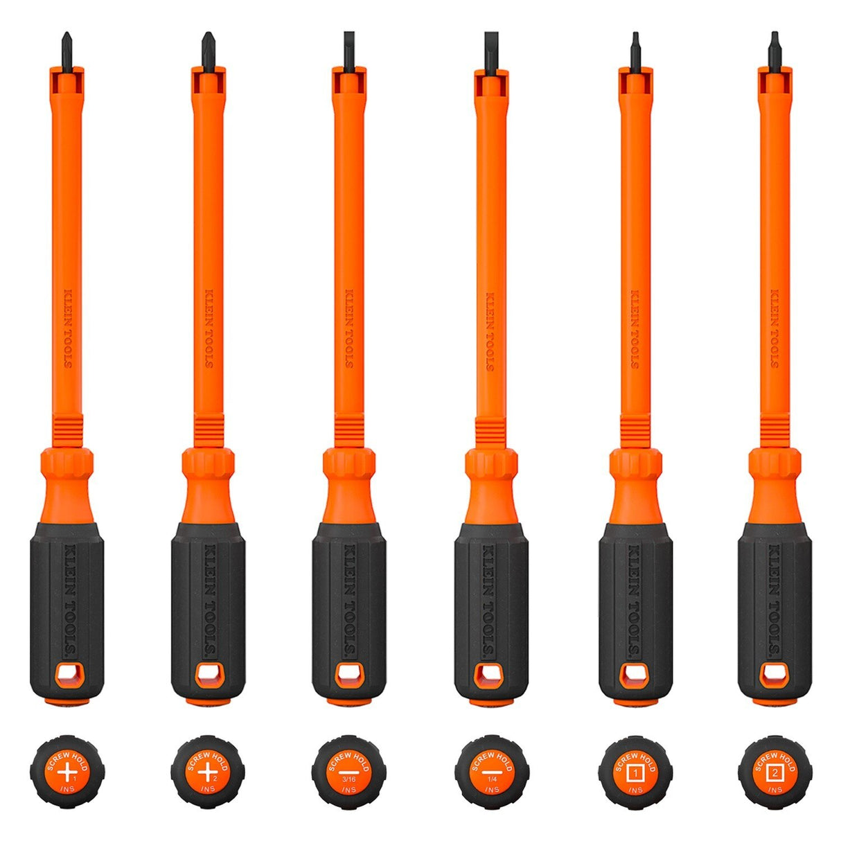 Klein 85156KINS 1000V Insulated Hooded Screw Holding Screwdriver Set (6 Piece)