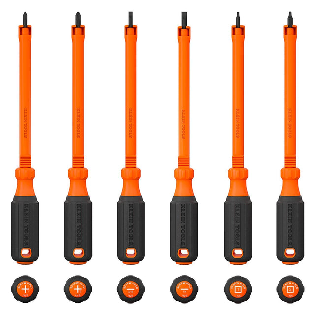 Klein 85156KINS 1000V Insulated Hooded Screw Holding Screwdriver Set (6 Piece)