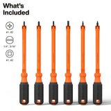Klein 85156KINS 1000V Insulated Hooded Screw Holding Screwdriver Set (6 Piece) - 2