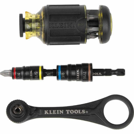 Klein Tools 85515HD Flip Socket, Mini Ratchet and Multi-Bit Driver Set, 3-Piece