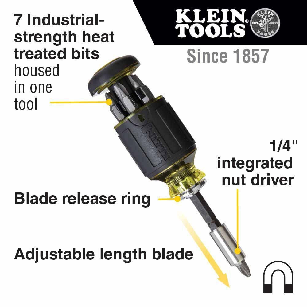 Klein Tools 85515HD Flip Socket, Mini Ratchet and Multi-Bit Driver Set, 3-Piece - 3
