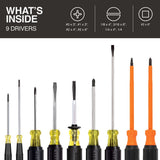 Klein Tools 85850 Electrician Screwdriver Set with Insulated and Precision Drivers (9 Piece) - 2