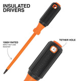 Klein Tools 85850 Electrician Screwdriver Set with Insulated and Precision Drivers (9 Piece) - 3