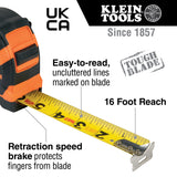 Klein 9135 Tape Measure, 35' Single-Hook - 2