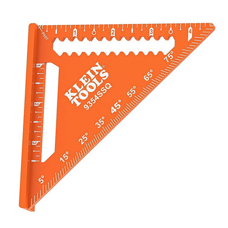 Klein Tools 9354SSQ 4.5 in. Trim Square with Double Laser-Etched Markings, Aluminum, Orange (1 Pack)